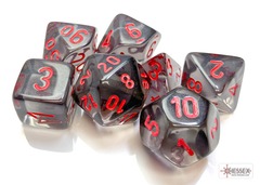 Translucent Smoke/red Polyhedral 7-Dice Set - CHX23088